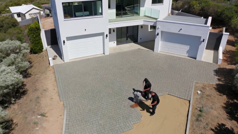 Paving Cape Town - paving contractors laying block paving on a driveway